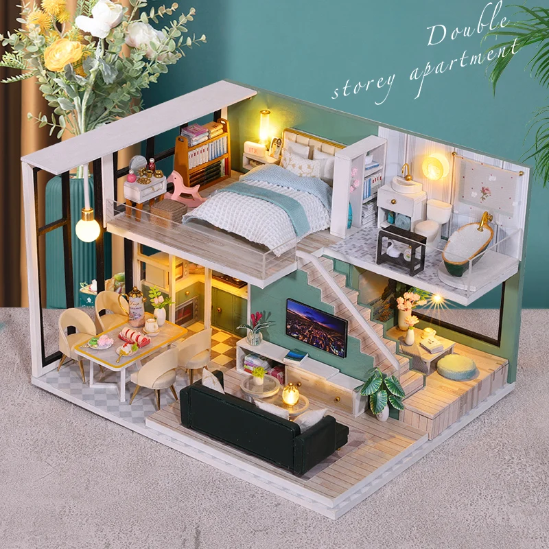 Кукольный домик деревянные игрушки кукольный мебель тихие времена сделай сам