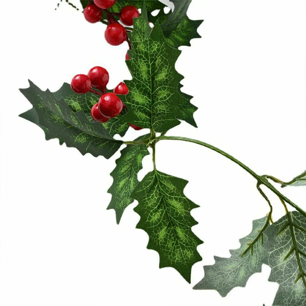 

Add a Touch of Festive Sparkle to Your Home with Our Holly Berry Garland 2m Long Perfect for Christmas Decorations
