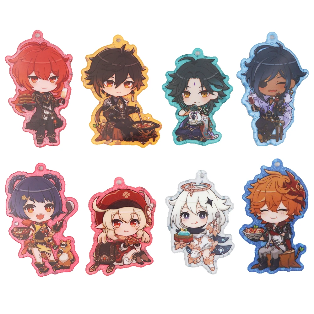 Genshin ударная игра Kaeya тартаглия Zhongli Xiao Xiangling Kelee разбавленный акриловый брелок