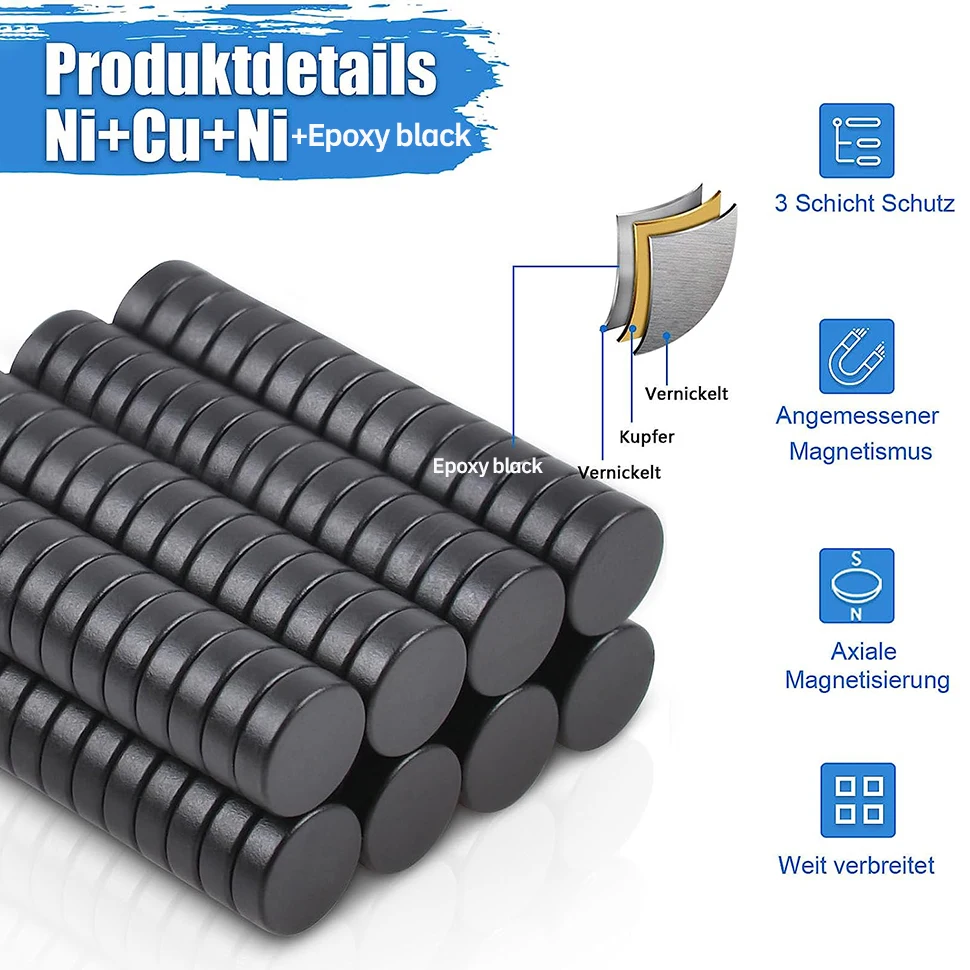 Многофункциональный черный Неодимовый магнитный диск 5x1 5 супермощный сильный