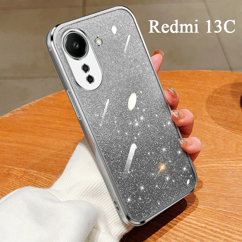 Роскошный гальванический градиентный блестящий чехол для телефона Xiaomi Redmi 12C 13C 10C