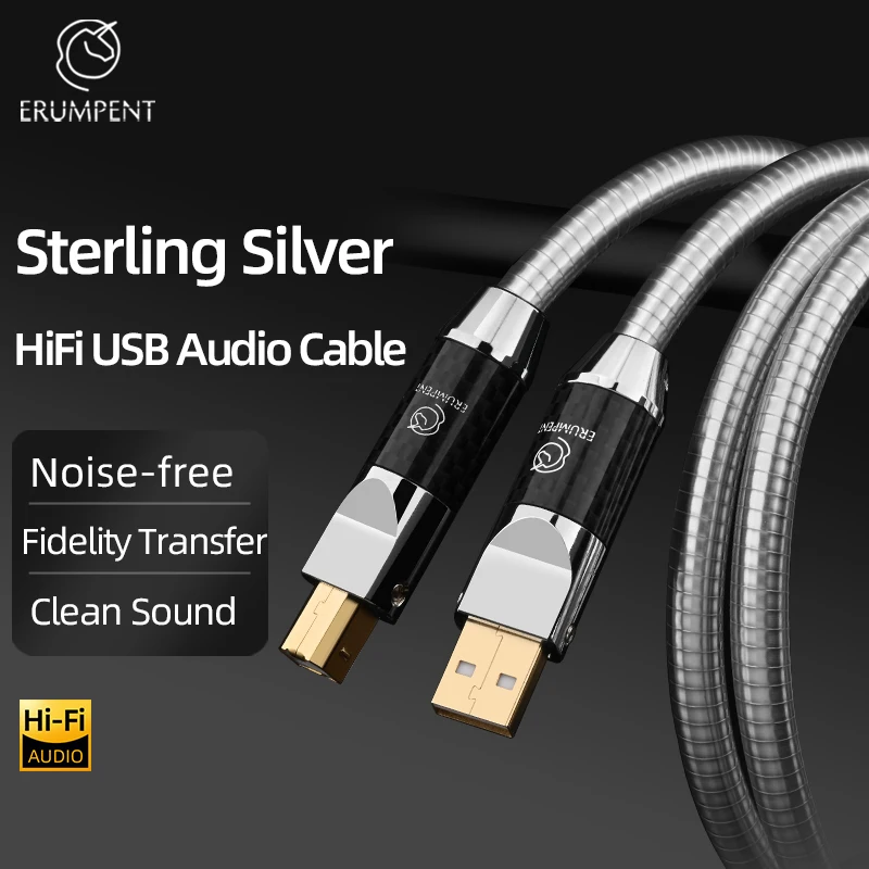 Hi-Fi Pure Silver 2.0 USB-аудиокабель Type-A к AUX-кабелю типа B для автомобильной звуковой карты DAC Тип A-C C-B C-C HiFi USB-кабель (art.: 3920ccce75ef2) - 3920ccce75ef2