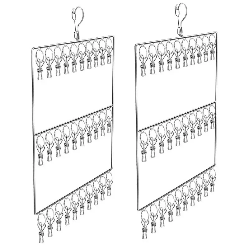 

Creative Stainless Steel Windproof Clothespin Laundry Hanger Clothesline Sock Towel Bra Drying Rack Clothes Peg Hook Airer Dryer