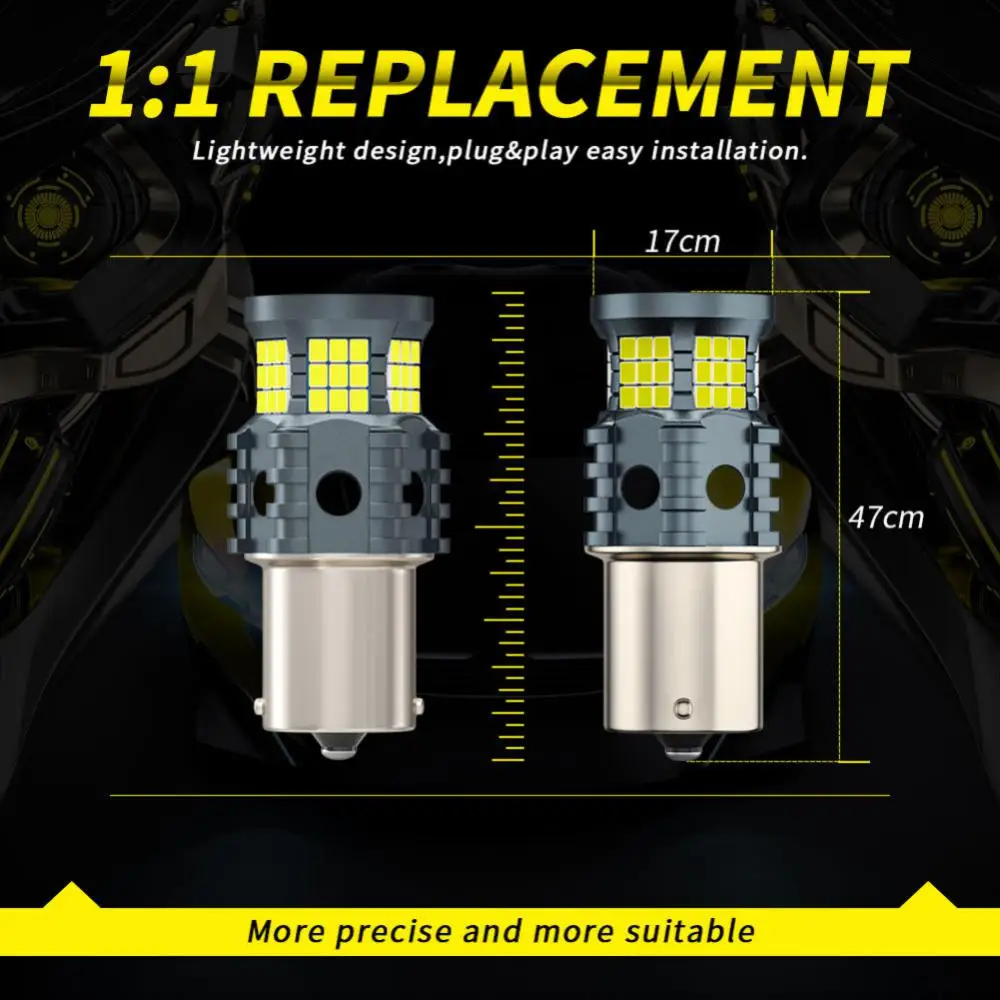 

Universal Brake Light Plug&play Led Steering Reverse Brake Light Multifunctional Canbus Anti-strobe Ba15s1156 60 Car Accessories