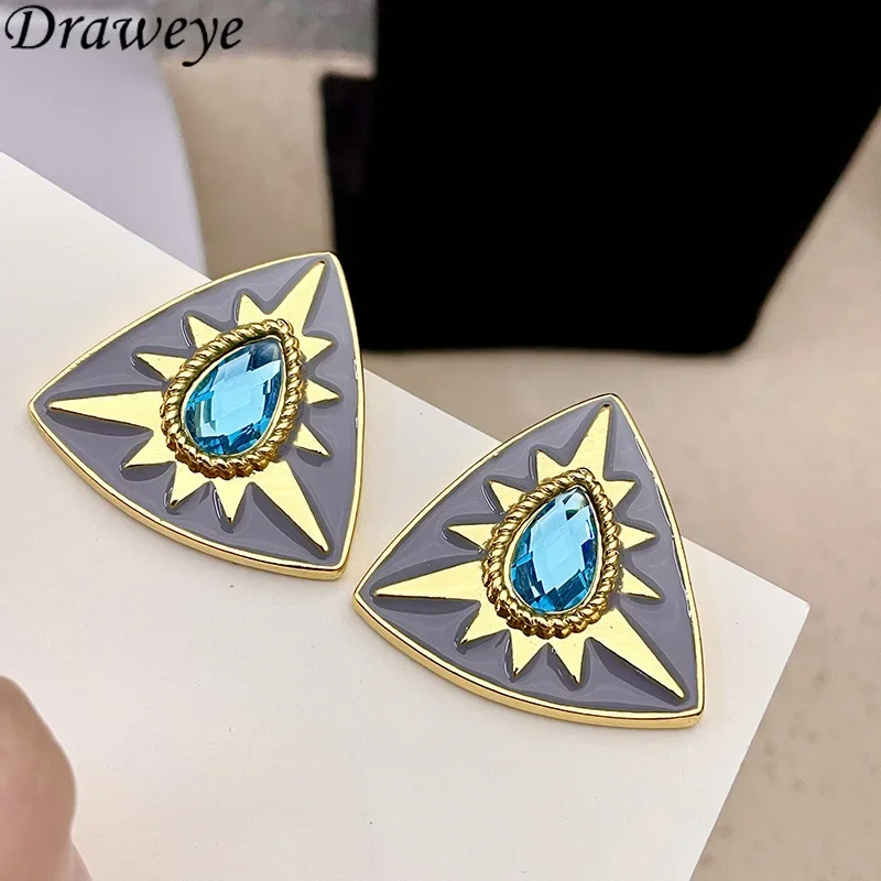 Женские Геометрические серьги-гвоздики Draweye Модные Винтажные элегантные серьги