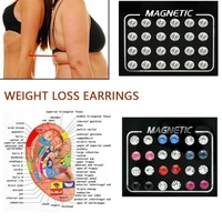 12pairs magnetic therapy slimming earrings bracelets rings lose weight relaxation massage slim ear studs patch health jewelry