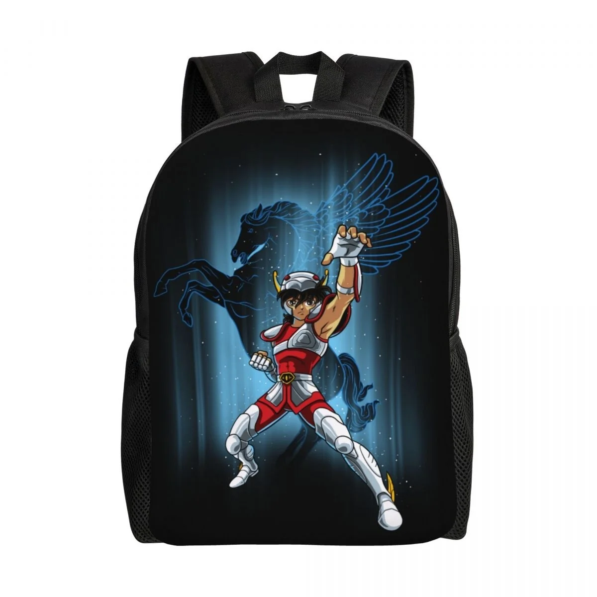 

Personalized Seiya Of Pegasus Backpacks Men Women Basic Bookbag for College School Saint Seiya Knights Of The Zodiac Bags