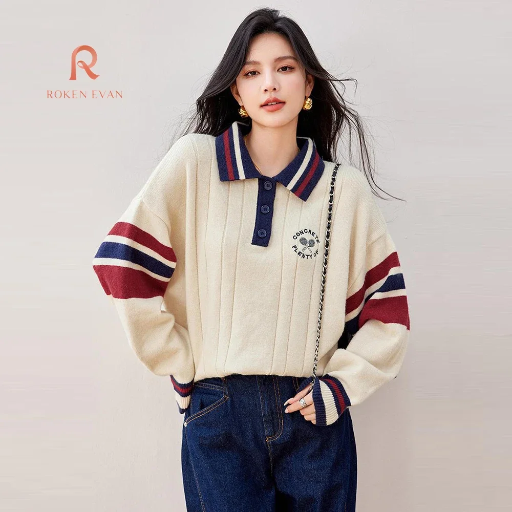 ROKEN EVAN 2024 осенний женский школьный корейский модный дизайн топ с длинными