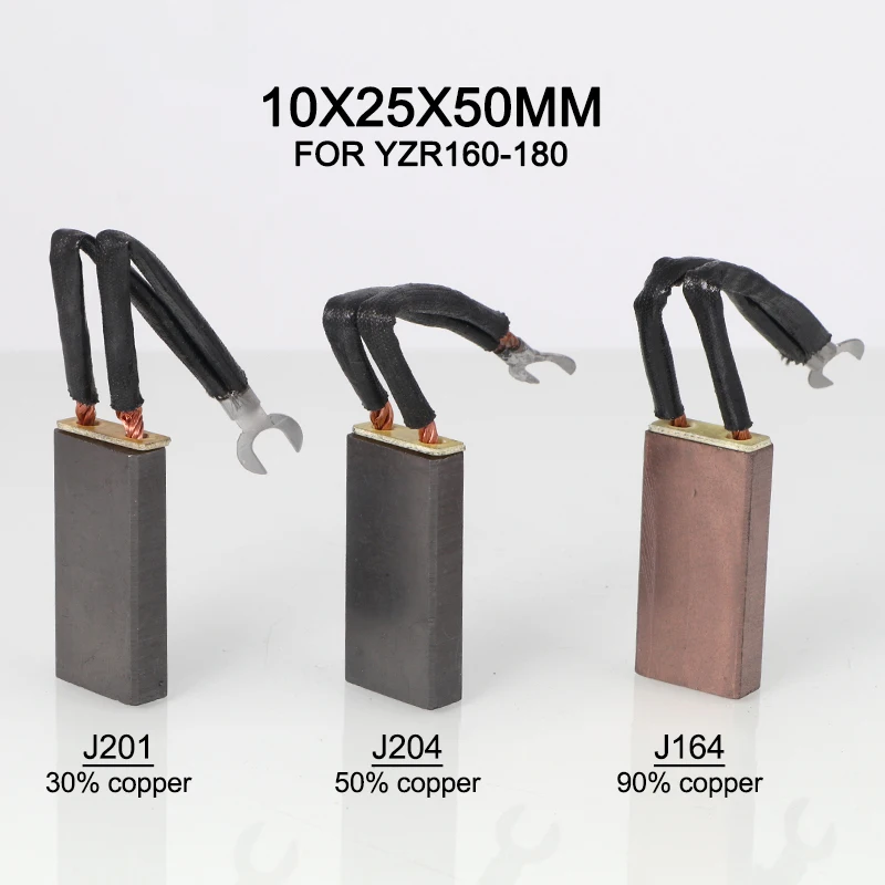 Jumpasit 10pcs Carbon Brush 8x20 10x25 12.5x32 Wear Resistance YZR Slip Ring Holder Fittings J164 J204 J201 enlarge