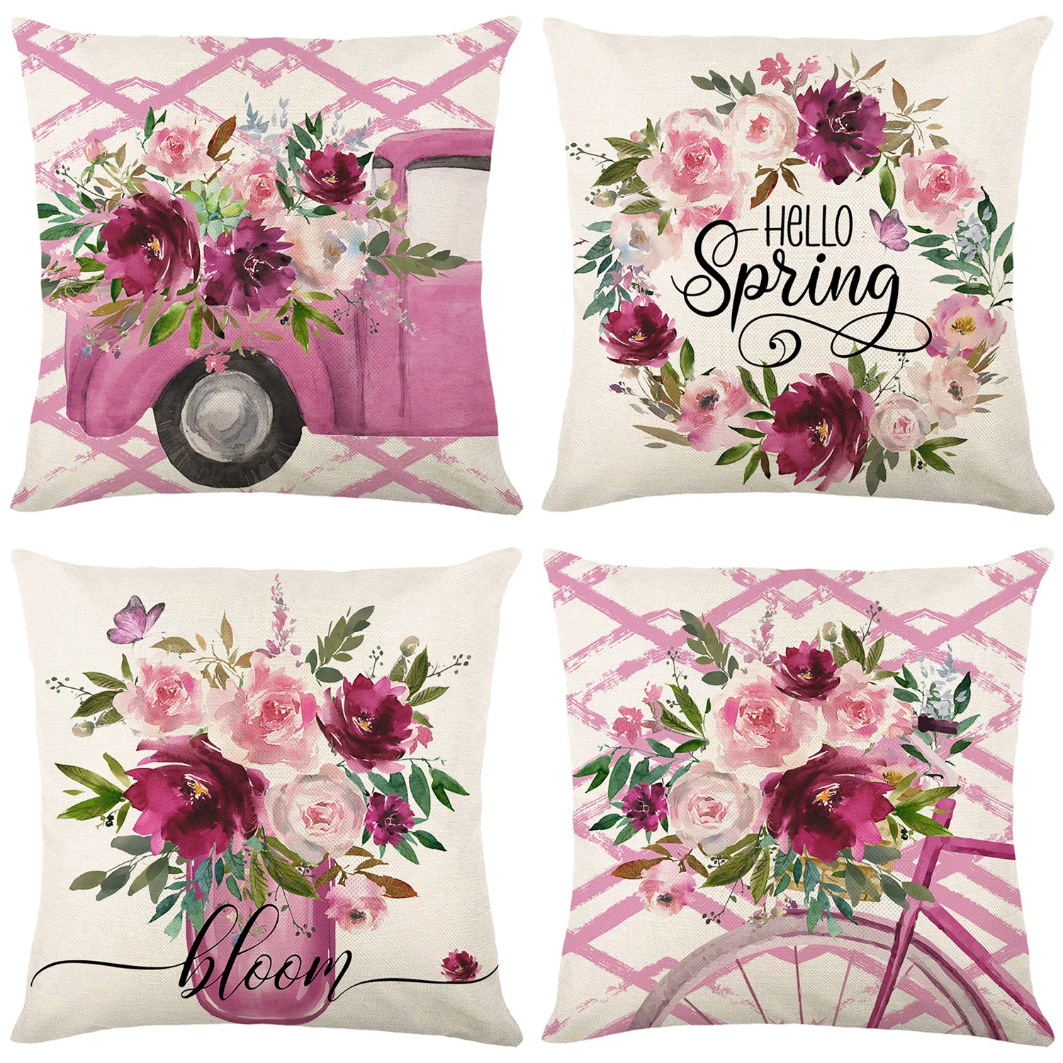 

Новинка 2023, наволочка с цветочным принтом для гостиной, спальни, наволочка для прикроватной подушки, льняная наволочка для дивана с принтом