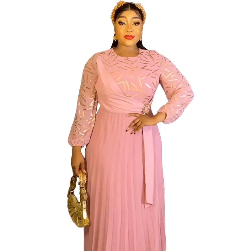 

Африканское платье, женская африканская одежда Дашики, Новый мусульманский халат, Африканское женское шифоновое Плиссированное вечернее платье, африканская одежда