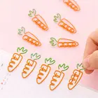5 шт.лот милые Мультяшные скрепки в виде морковки Kawaii Канцтовары металлические скрепки для закладок для заметок планировщик канцелярские принадлежности