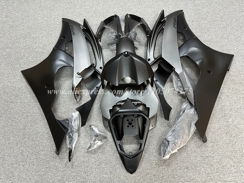 Фото 4 подарка, новый комплект обтекателей двигателя ABS, подходит для YAMAHA R6 2008 2009 2010 2011 2012 2013 2014 2015 2016, комплект кузова серого, черного матового цвета №4