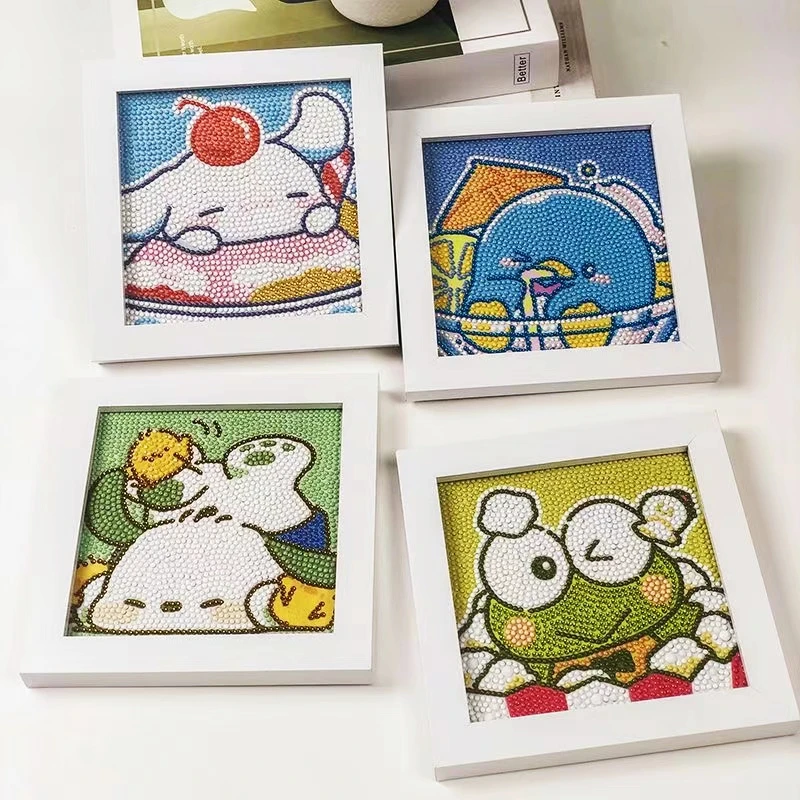 Набор для алмазной живописи Helly Kitty Cinnamoroll Kuromi 5D «сделай сам», круглая мозаичная вышивка, декор детской комнаты, фотоподарок