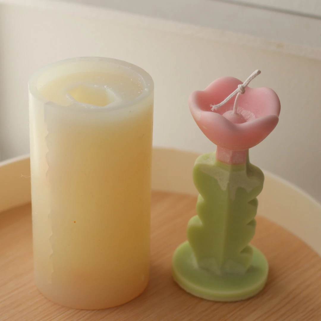 DIY форма для свечей, форма для подсвечника в виде тюльпана, инструмент для изготовления свечей, тюльпан, ароматическая свеча, гипсовая силиконовая форма, креативный домашний декор, подарок (art.: 3920d2ed8de72) - 3920d2ed8de72