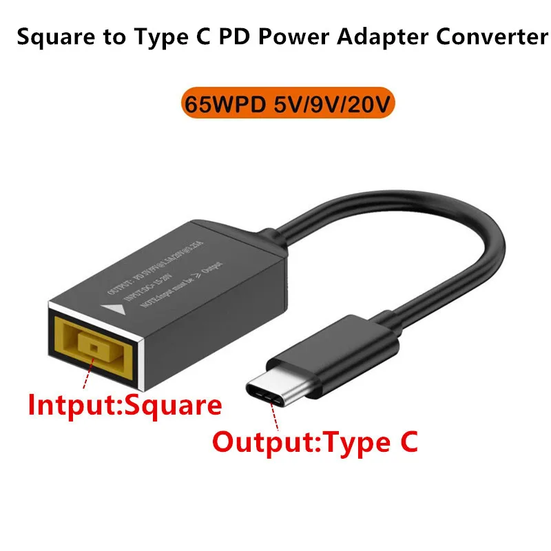 

Lenovo 65 Вт PD-конвертер Square to USB Type C