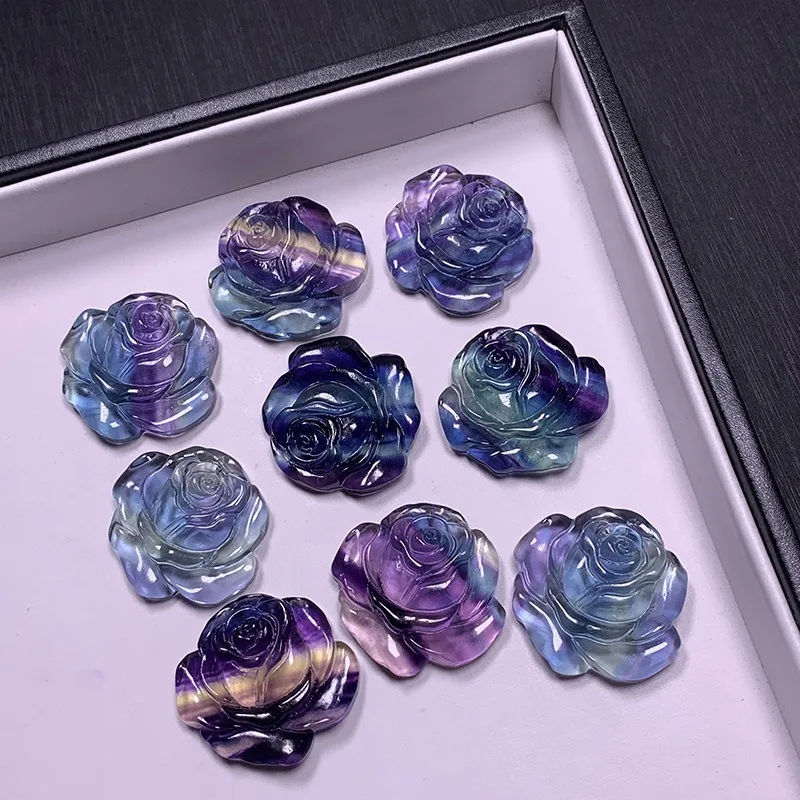 Натуральный красочный флюорит ручная работа подвеска Роза модные ювелирные