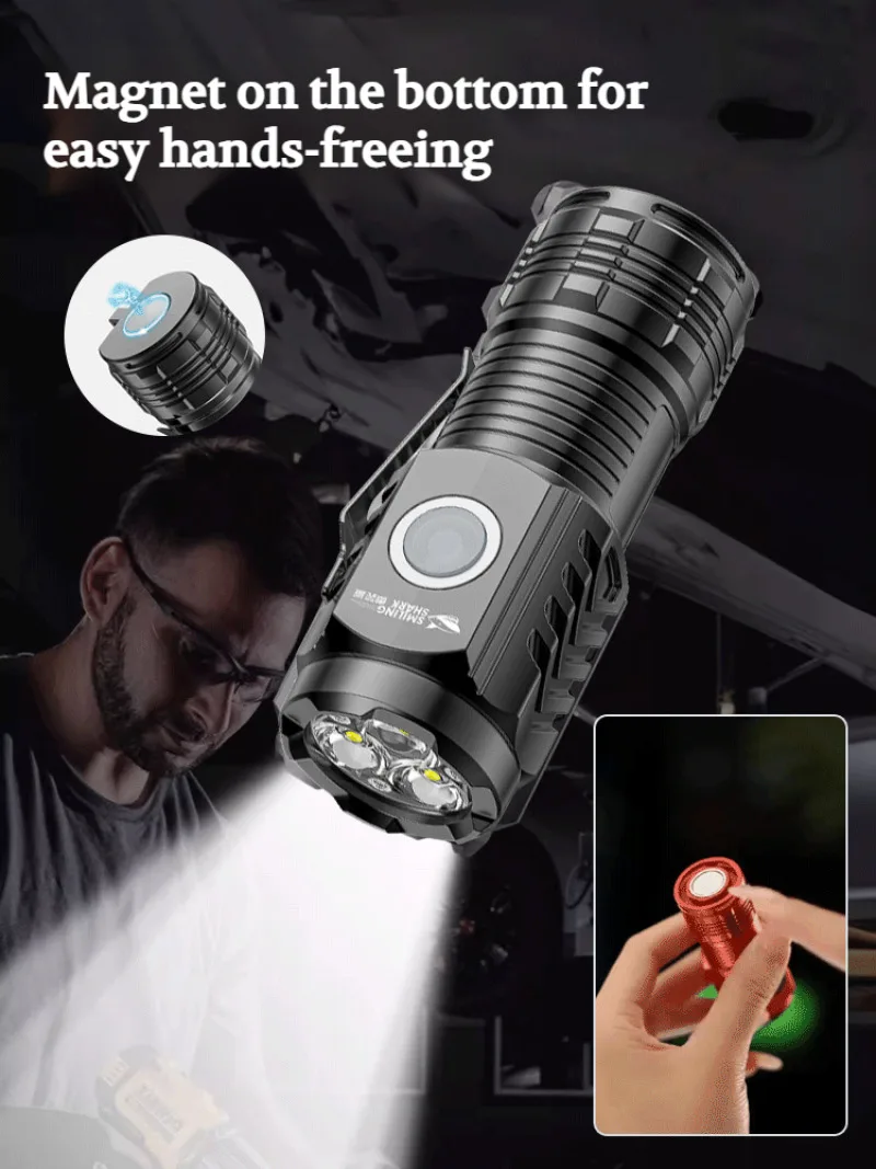 Multifunctional outdoor bright small longdistance shooting multifunction rechargeable flashlight