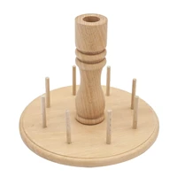 thread rack with round base sewing and embroidery thread rack wood bobbin thread holder stand for home use embroidery and sewing