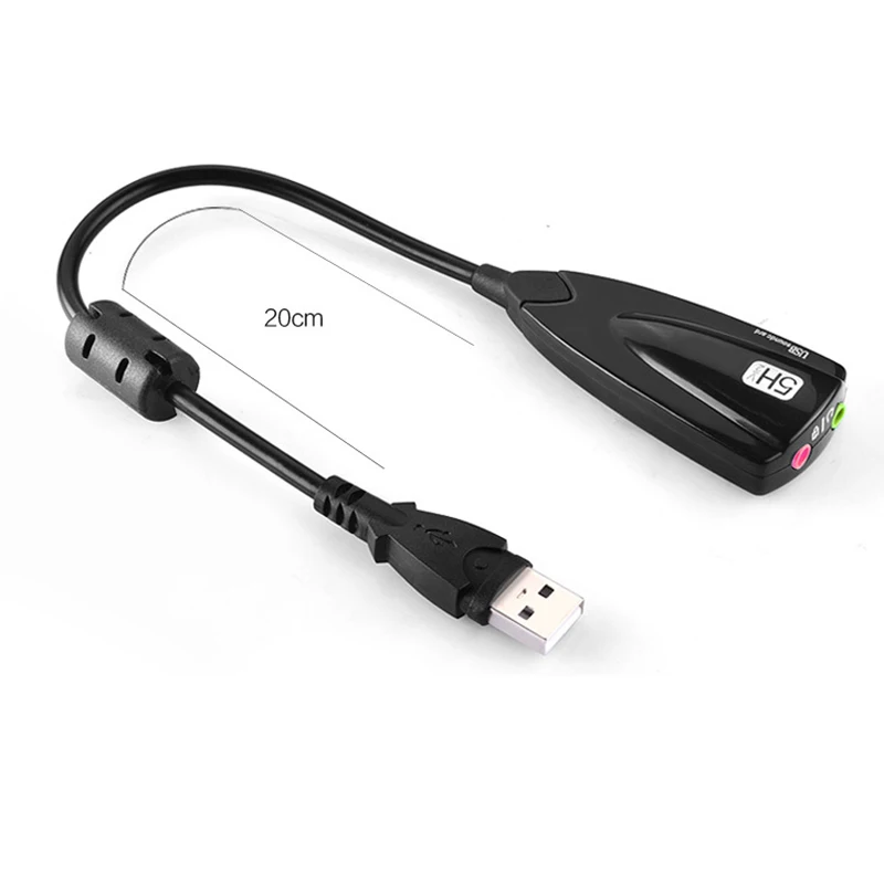 Внешняя звуковая карта USB 5HV2 с кабелем 7 1-канальный 3D CH Virtual Channel Sound Track