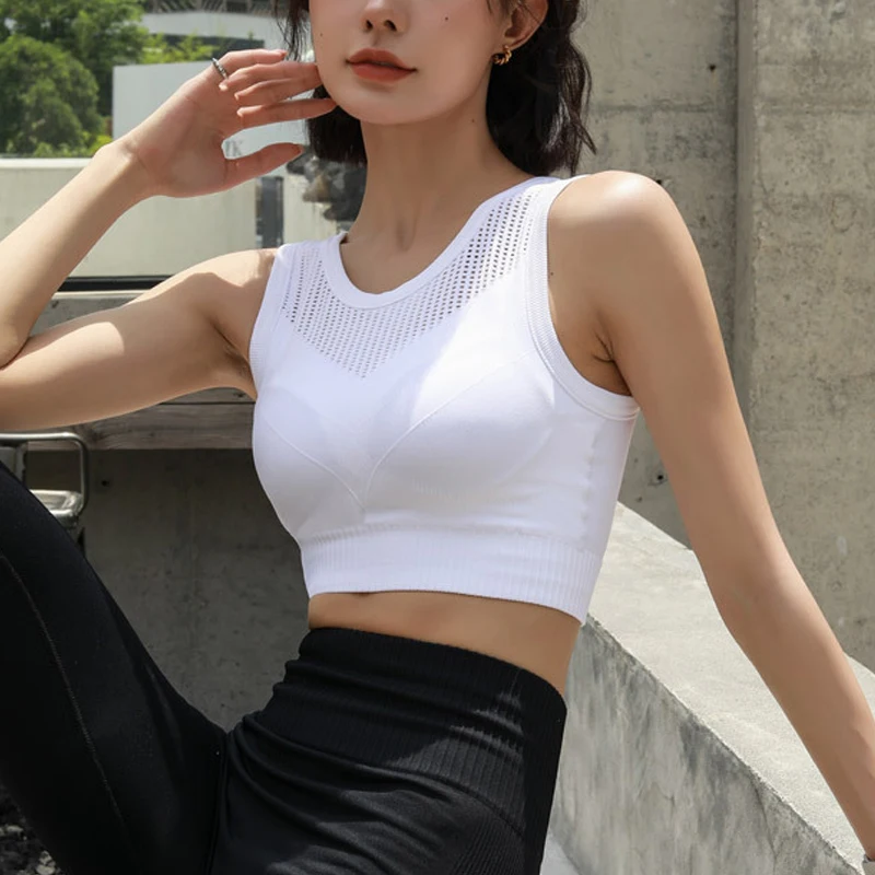 

Женские топы для фитнеса ASHEYWR, эластичное противоударное трикотажное нижнее белье с эффектом пуш-ап, кофта для тренировок, Быстросохнущий д...