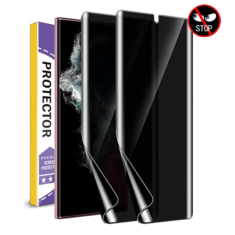 

Антишпионская Гидрогелевая пленка для Samsung Galaxy S22 Ultra, разблокировка по отпечатку пальца, матовая защитная пленка для защиты экрана для Galaxy ...