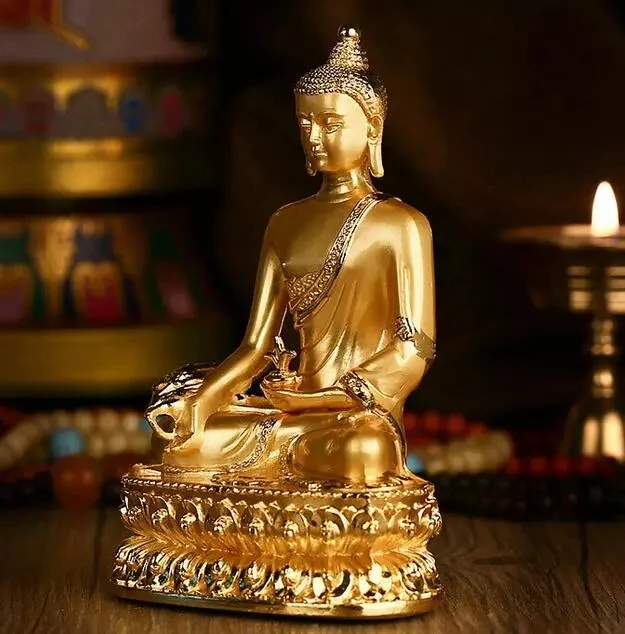 Тибетский буддизм ручной работы статуя старого Будды сплав позолоченный шакя