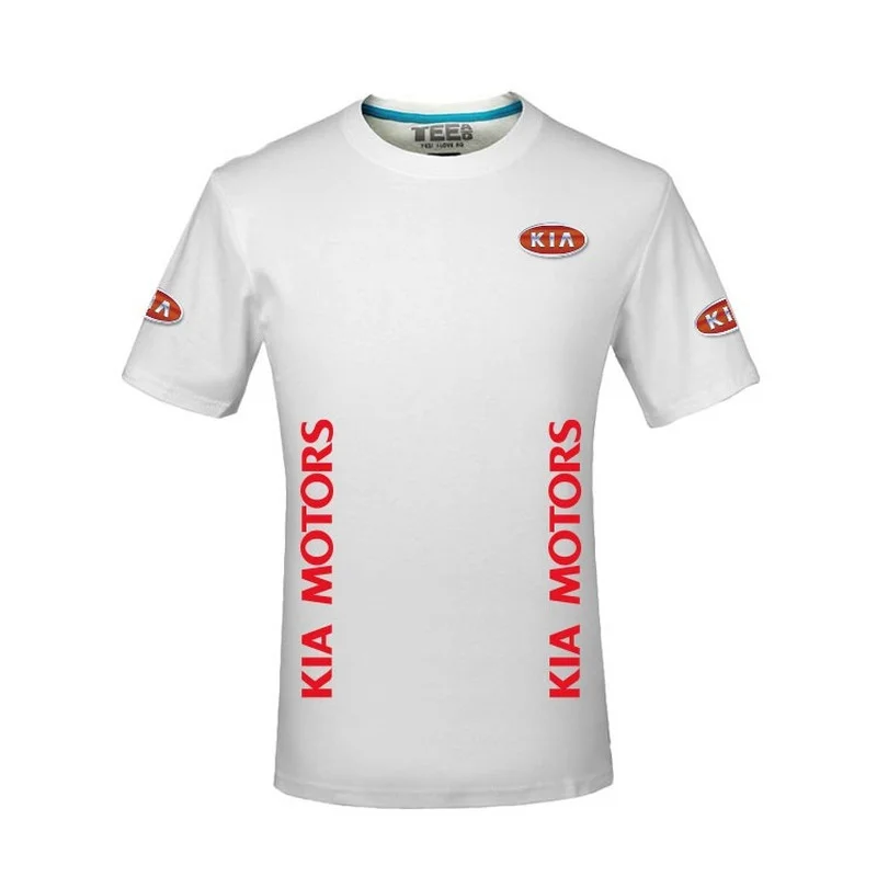 

2022 new Men Women Summer solid colour KIA Motors T-shirt Short Sleeve Casual Tops fashion T-shirt