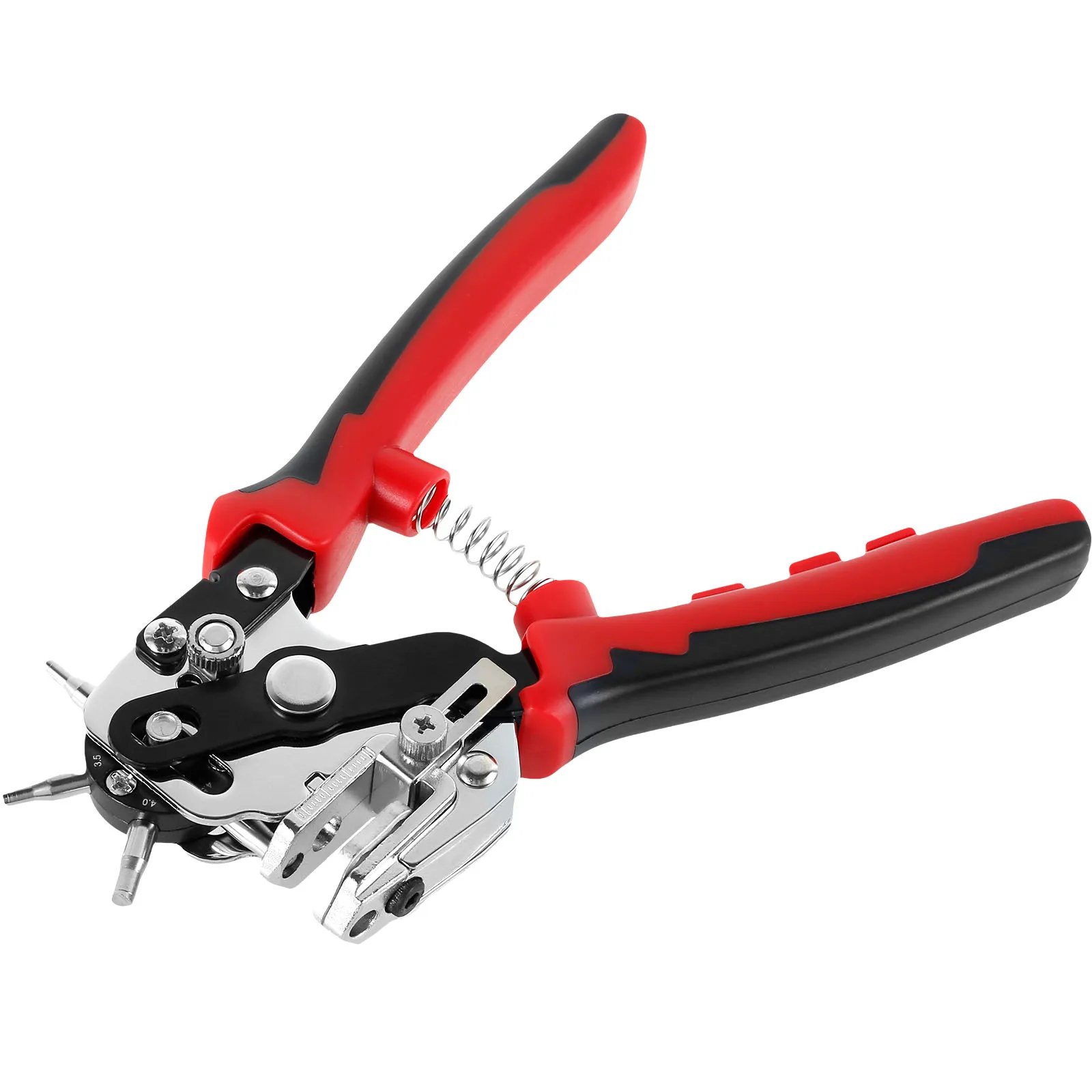 

Leather Hole Punch Tool Stainless Steel Belt Hole Puncher with 6 Holes Adjustable Hole Punch Tool Pliers with Limiter Handheld