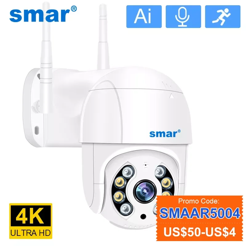 

Камера ночного видения NEW2023 Smar 1080P, 3 Мп, 5 МП, 4K, Wi-Fi, 5-кратный цифровой зум, PTZ