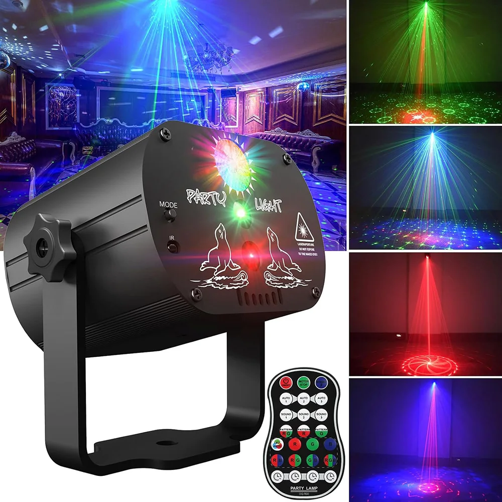 Лазерный мини-проектор RGB для сцены светодиодный фонарь дискотеки УФ-звуковой