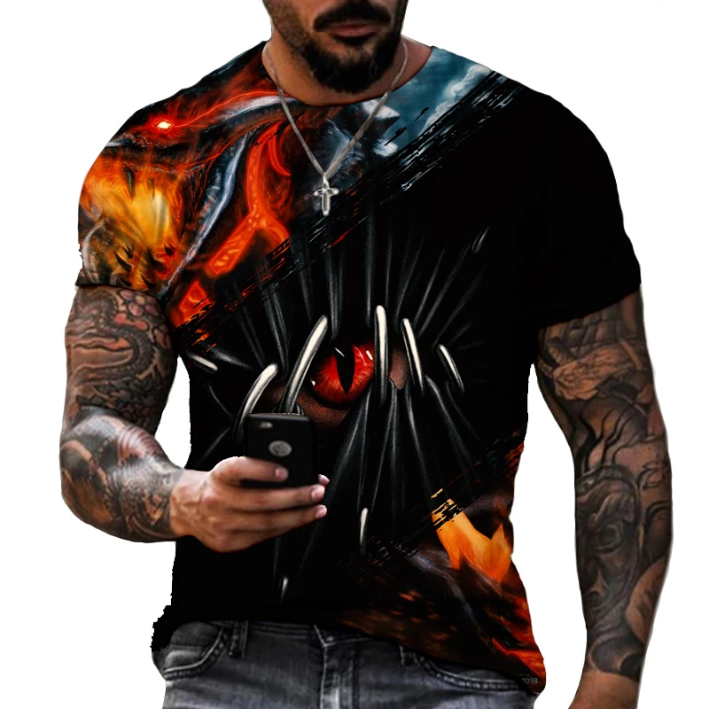 

Free Shipping Horror Series Devil Eyes 3D Printed T-shirt Street Fashion Trend Top Lycra Polyester Clothing Summer New Short