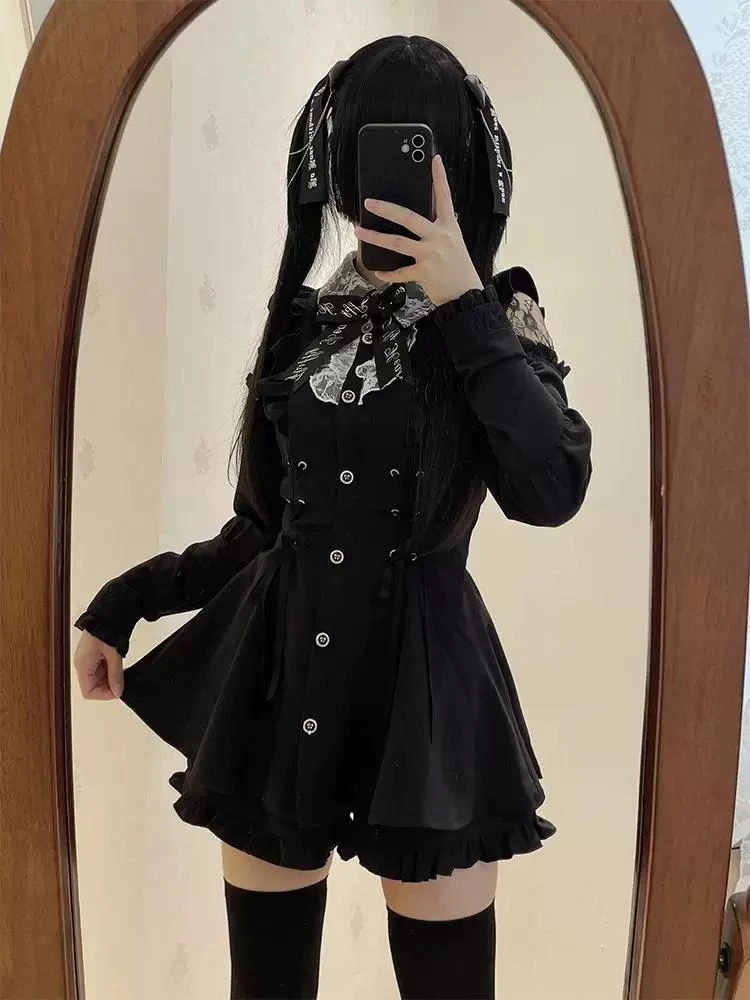 Harajuku милые кружевные лоскутные облегающие платья + шорты Y2k с высокой талией и