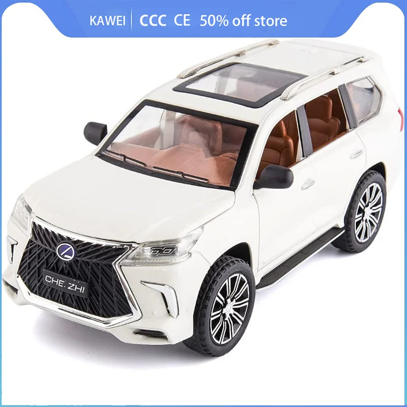 

1:24 Simulation Lexus 570 Alloy Car Sound And Light Pull Back Metal Car Decoration Model Toys For Children Boy Collection Gifts