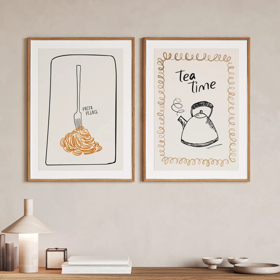 Flowers Line Abstract Posters Prints Wall Art Canvas Pictures Kitchen Living Room Decor