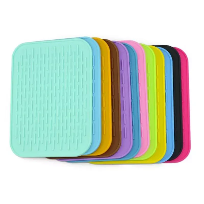 

1 pc Heat Resistant Can Opener Non-slip Mat Table Placemat Coaster Kitchen Sink Mat Dishes Cup Dry Mat Rack Silicone Pot Holder
