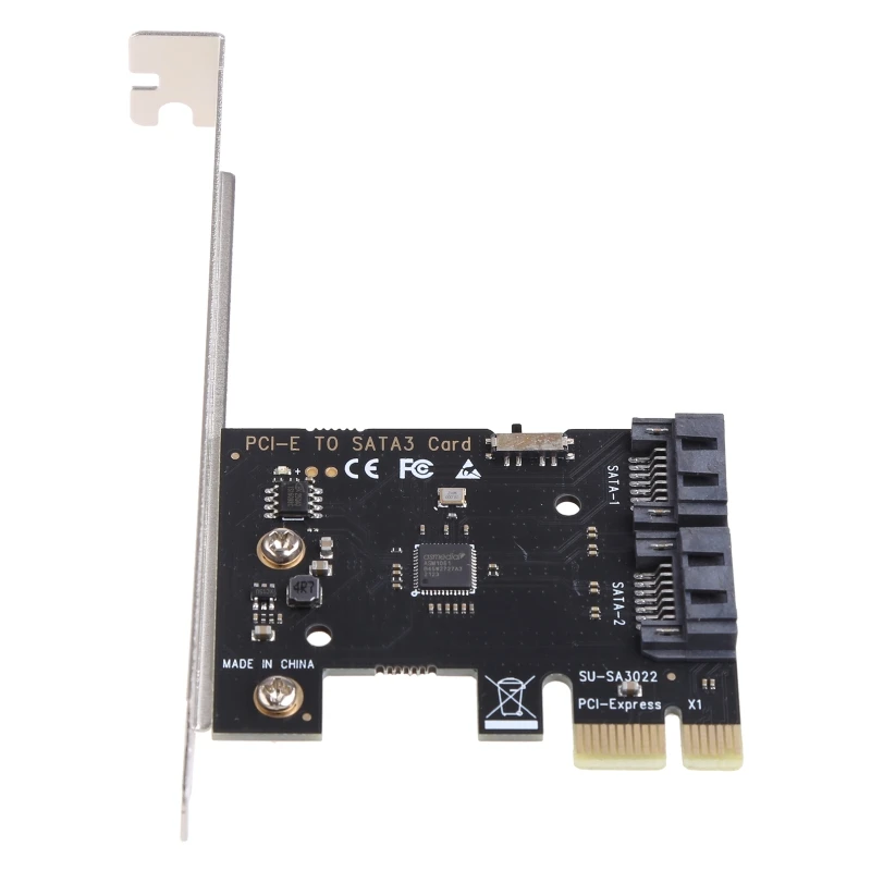 

2 порта Sata 3 PCI Экспресс Плата расширения PCI-E Sata контроллер PCIe 1X К Sata 3 6 Гбит/с адаптер плата для HDD SSD
