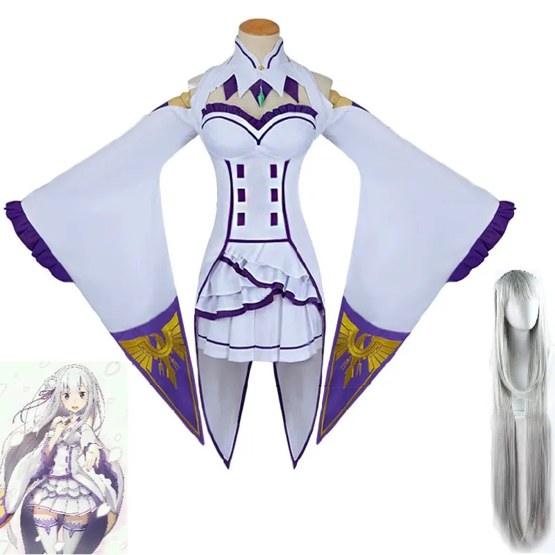 

Женский костюм для косплея Эмилия из аниме «Re:Life In A другой мир»