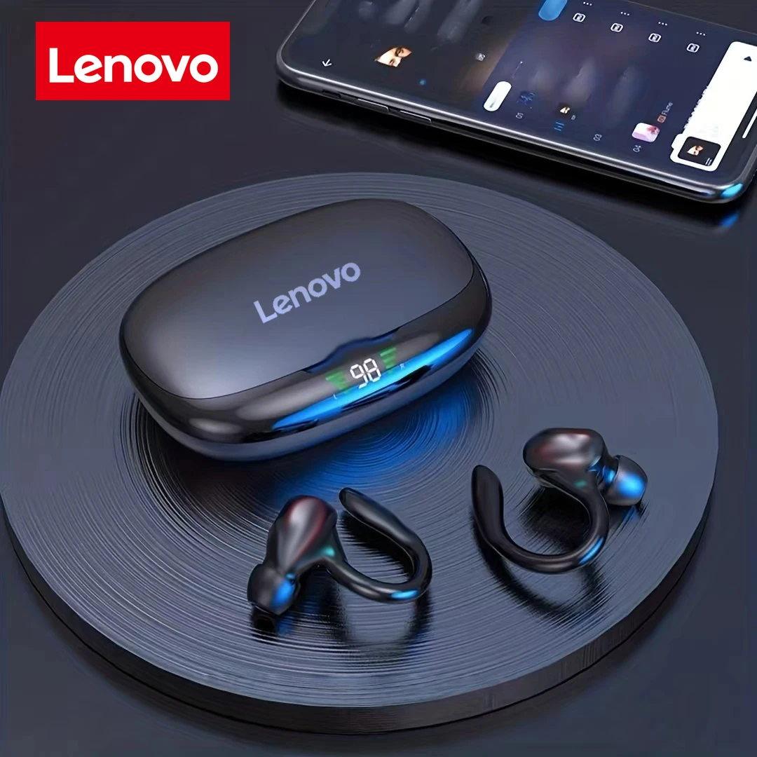 Фото Беспроводные стереонаушники Lenovo с шумоподавлением ENC, длительным временем работы от батареи и микрофоном, спортивные наушники №1