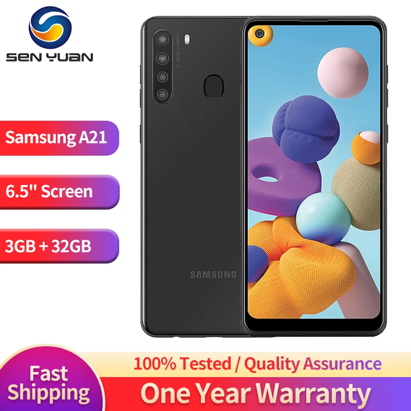 Оригинальный Samsung Galaxy A21 A215U 4G LTE мобильный телефон Восстановленный 6 5 'ɳ ГБ ОЗУ