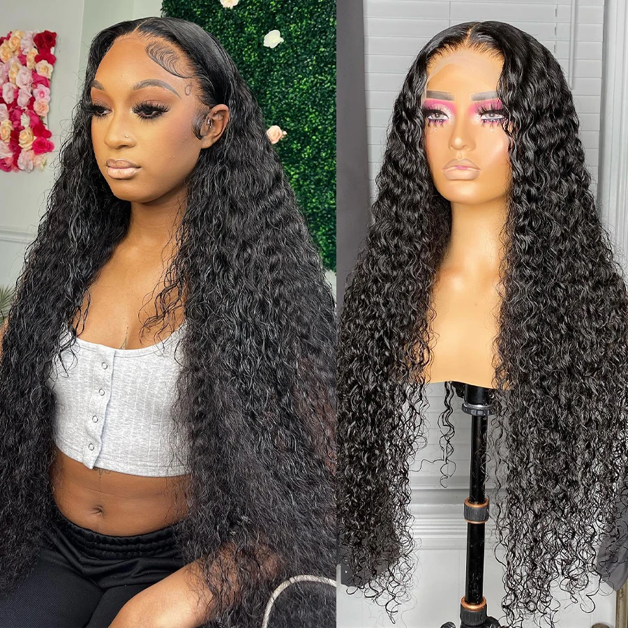 

Water Wave Lace Frontal Wig 13X4 Lace Front Human Hair Wigs For Black Women Cranberry Water Wave 4x4 Closure Wig