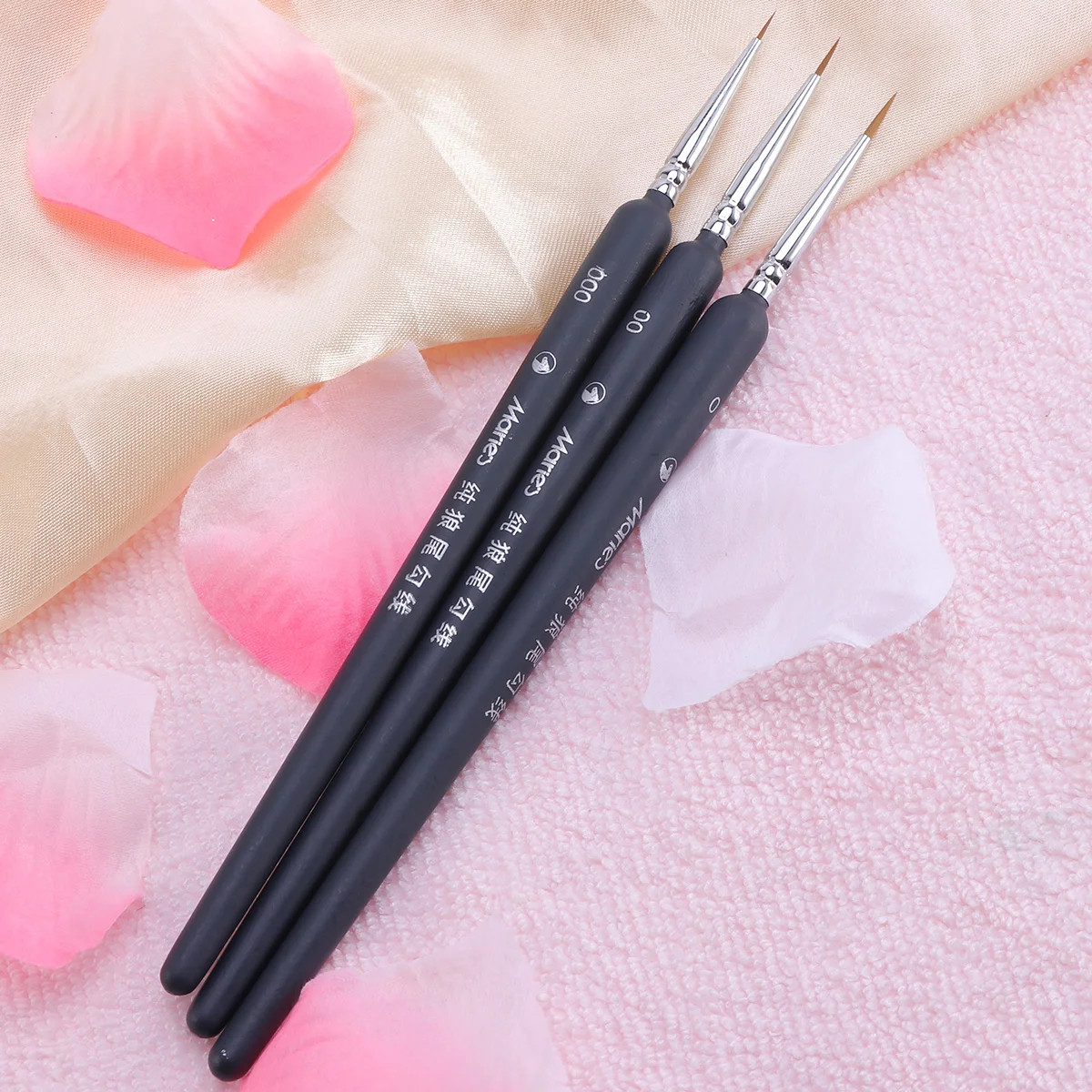 

3pcs Wolf Hair Brushes Set for Detail Art Painting Miniatures Acrylic Watercolor Oil Gouache (000 + 00 + 0)