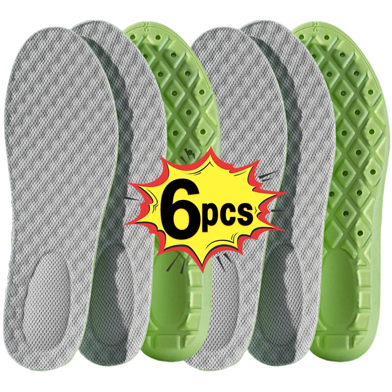 6pcs Memory Foam Insoles Soft Arch Support Shoe Pads Breathable Orthopedic Sport Insole Feet Care Insert Mesh Cushion Men Women