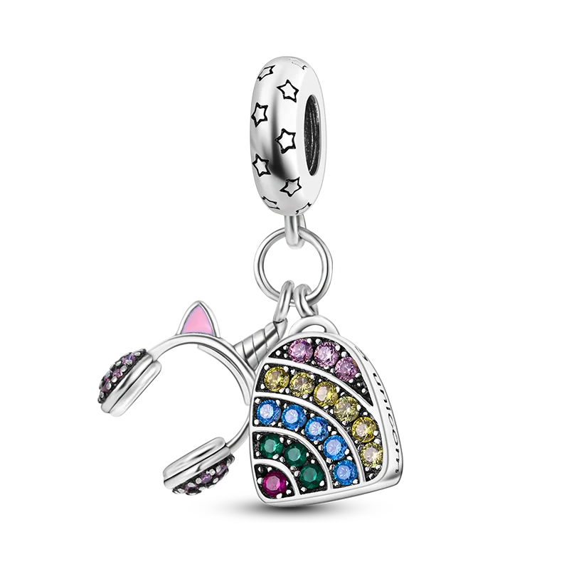 Женский браслет из серебра 925 пробы с шармами Звездная коллекция | Украшения и