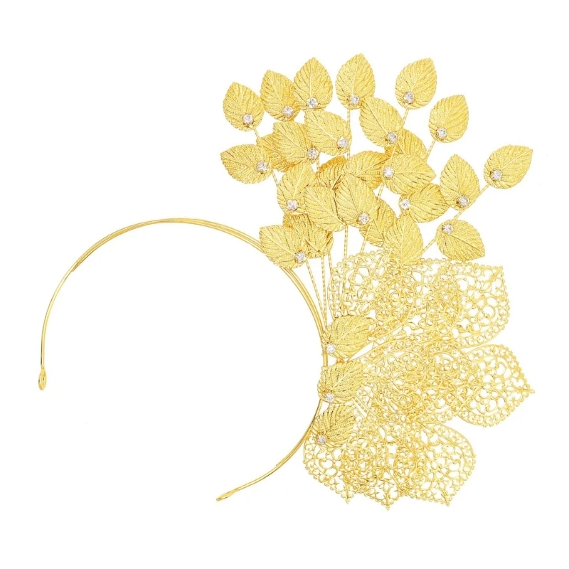 Сверкающий цветок-лист повязка на голову для волос невесты обруч с виноградной