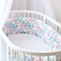 1-3M 4 Knots Baby Bumper Crib Cot Protector Infant  Bedding Set for Baby Boy Girl Braid Pillow Cushion Room Decor