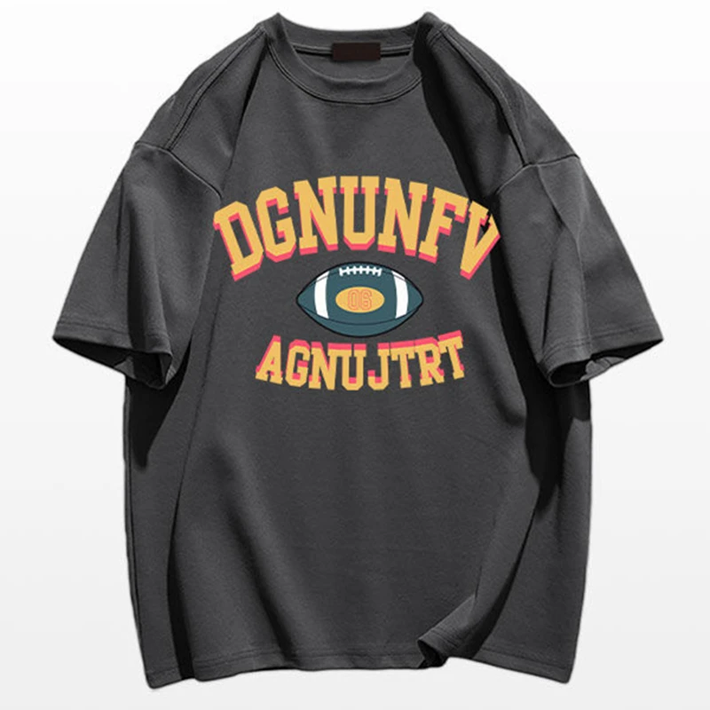 

100% Cotton Ins Retro England Rugby Letter Print Preppy T Shirts Men Women Short Sleeve Tops Summer Large 3XL Streetwear Casual