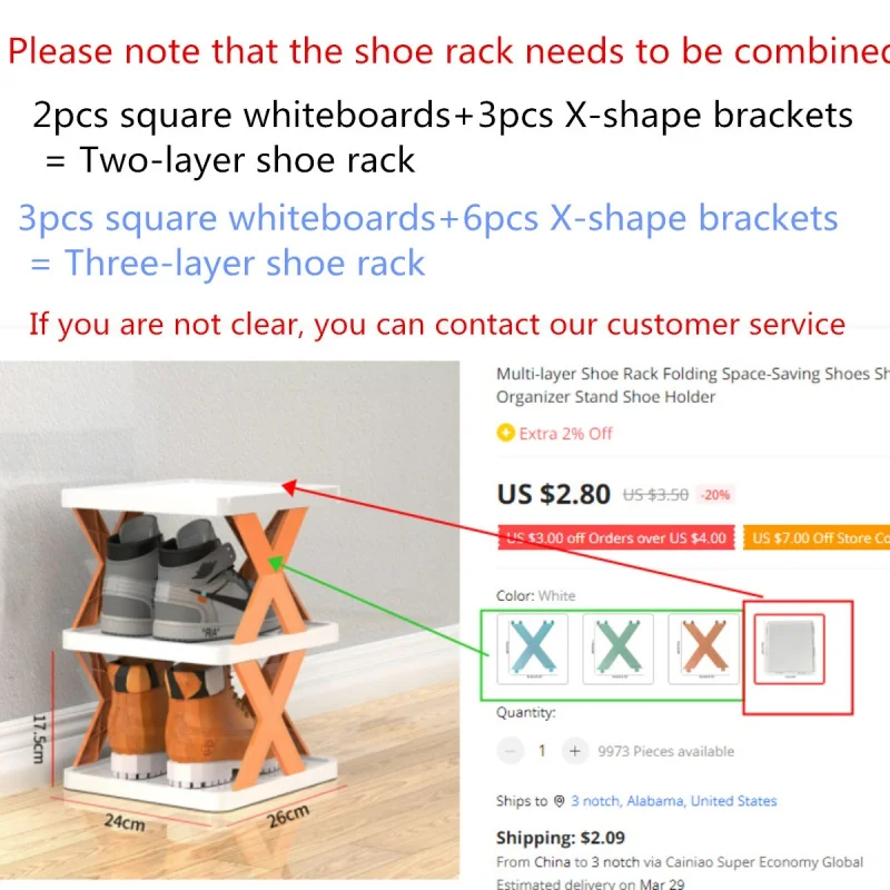 Multi-layer Shoes Shelf Folding Space-Saving Shoe Rack Stand Shoe Holder Plastic Living Room Organizer Removable Shoe Cabinets images - 6