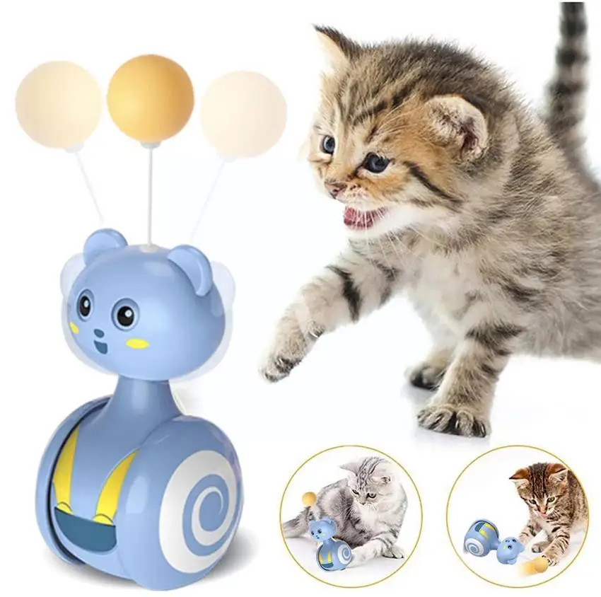 

Automatic Tumbler Toy Swing Toys Funny Balance Chasing Interactive Accessories Feather Toy Car Ball With F7c8