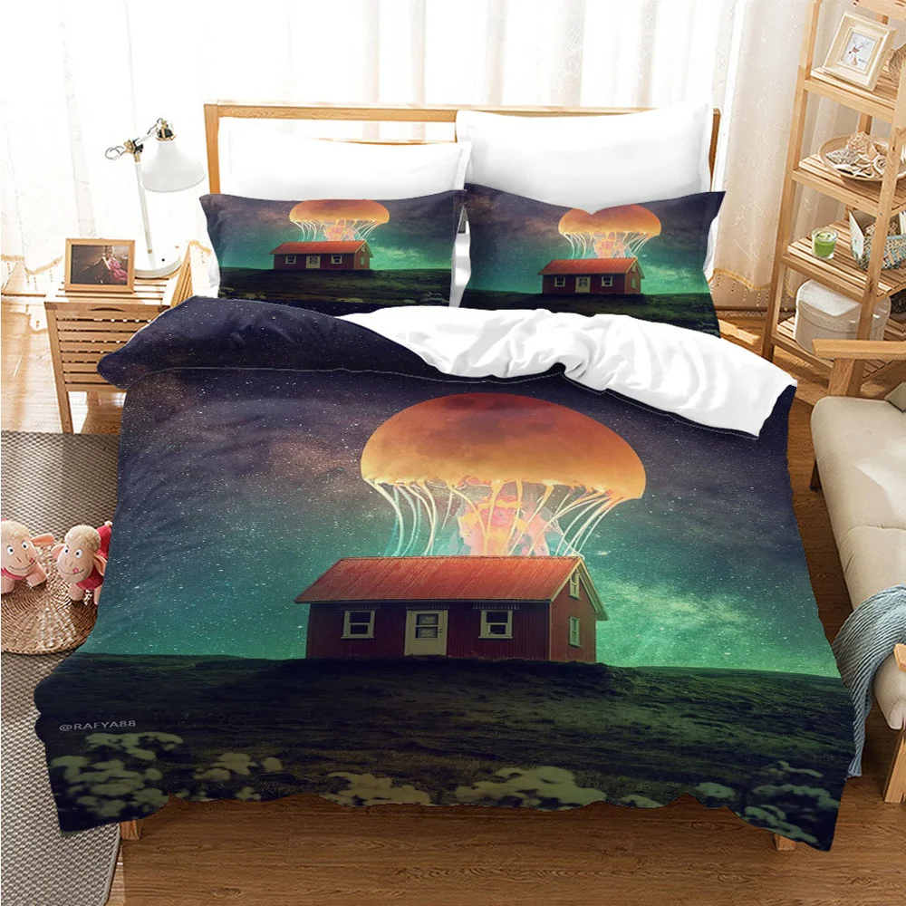 

Surreal Mushrooms Or Jellyfish Pattern Cover Set Bed Pillowcases Multi Size